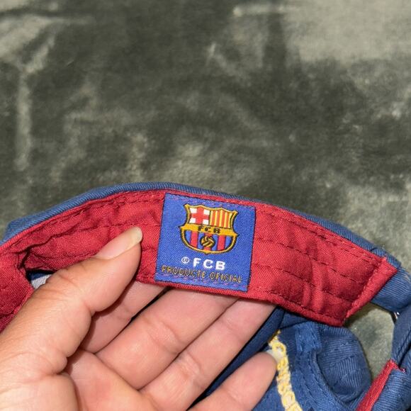 FC Barcelona Cap OS Red Blue Cotton Soccer Football Adjustable Strapback Hat - Picture 5 of 6
